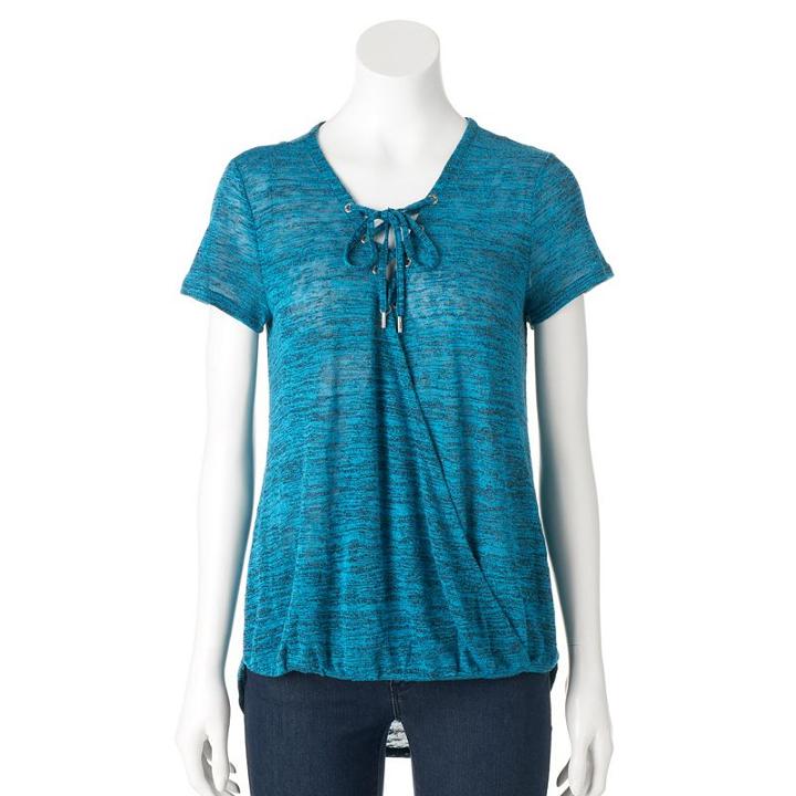 Women's Juicy Couture Faux-wrap Tee, Size: Xl, Blue (navy)