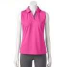 Women's Fila Sport&reg; Contrast Sleeveless Golf Polo, Size: Xl, Med Pink