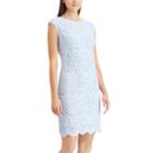 Women's Chaps Floral Lace Sheath Dress, Size: 16, Blue