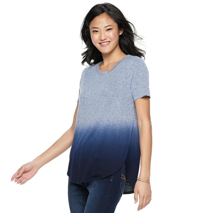 Juniors' Mudd&reg; Shirttail Short Sleeve Tee, Teens, Size: Medium, Blue (navy)