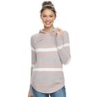 Juniors' Cloud Chaser Hooded Knit Top, Teens, Size: Small, Pink
