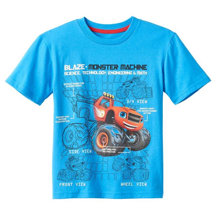 Boys 4-7 Blaze And The Monster Machines Science & Technology Stem Graphic Tee, Boy's, Size: L (7), Turquoise/blue (turq/aqua)