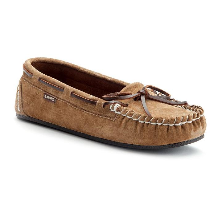 Lamo Women's Sabrina Moccasin Slippers, Girl's, Size: 6, Brown
