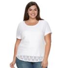 Plus Size Croft & Barrow&reg; Lace Tee, Women's, Size: 2xl, White
