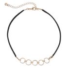 Lc Lauren Conrad Textured Circle Link Cord Choker Necklace, Women's, Black