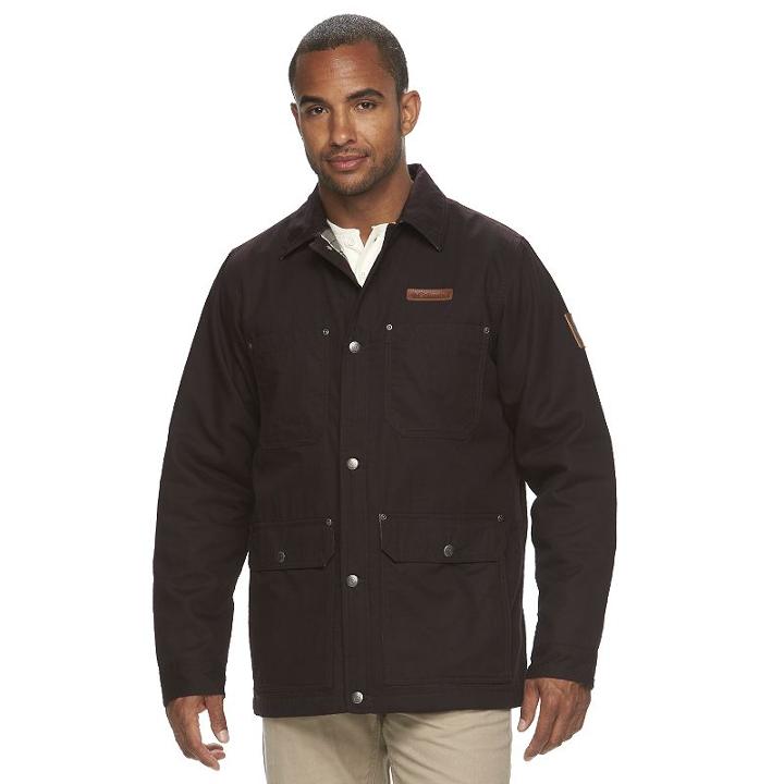 Men's Columbia Beacon Stone Omni-shield Flannel Coat, Size: Large, Dark Brown