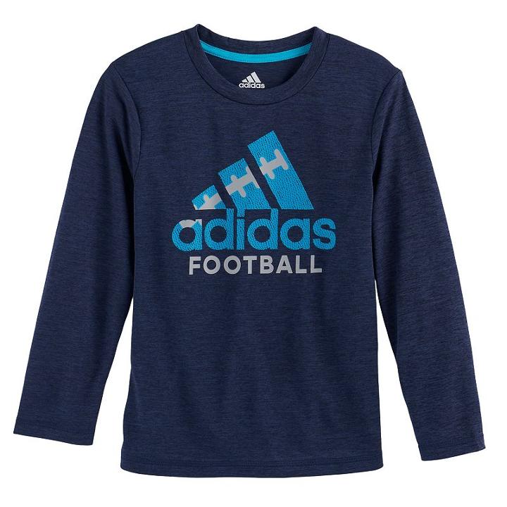 Boys 4-7x Adidas Climalite Logo Graphic Tee, Size: 6, Blue (navy)