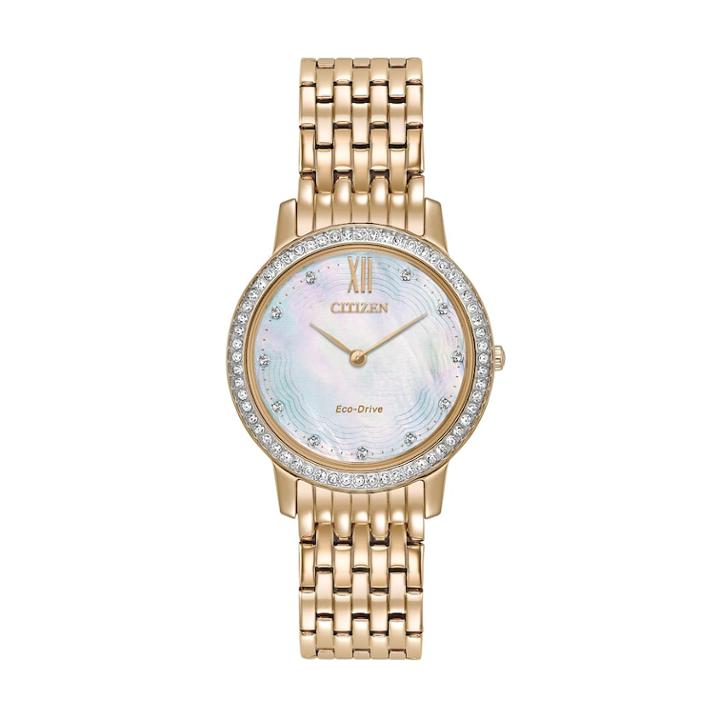 Citizen Eco-drive Women's Silhouette Crystal Stainless Steel Watch - Ex1483-50d, Pink