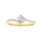 10k Gold 1/4 Carat T.w. Diamond 2-stone Ring, Women's, Size: 8, White