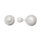 Simulated Pearl Front-back Stud Earrings, Women's, White