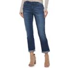 Women's Jennifer Lopez Cuffed Straight-leg Ankle Jeans, Size: 18 Short, Dark Blue