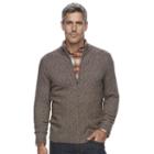 Men's Croft & Barrow&reg; True Comfort Classic-fit Full-zip Sweater, Size: Medium, Dark Brown