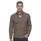 Men's Croft & Barrow&reg; True Comfort Classic-fit Full-zip Sweater, Size: Medium, Dark Brown