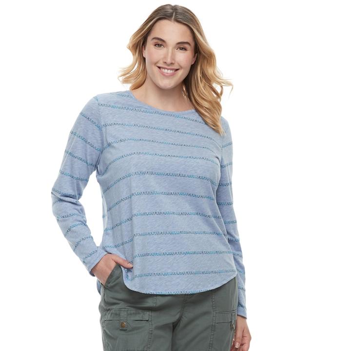 Plus Size Sonoma Goods For Life&trade; Essential Crewneck Tee, Women's, Size: 3xl, Med Blue