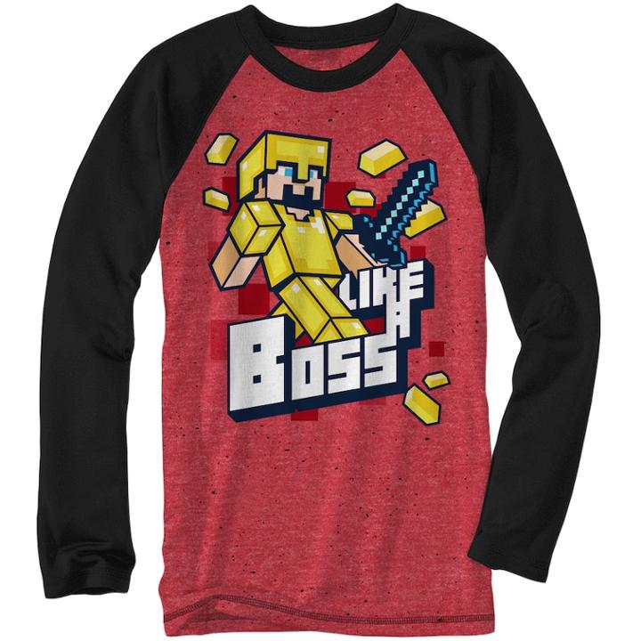 Boys 8-20 Minecraft Steve Tee, Size: Xl, Brt Red