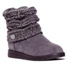 Muk Luks Patti Women's Knit-cuff Ankle Boots, Girl's, Size: 7, Grey