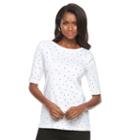 Women's Croft & Barrow&reg; Button-shoulder Tee, Size: Xs, Natural