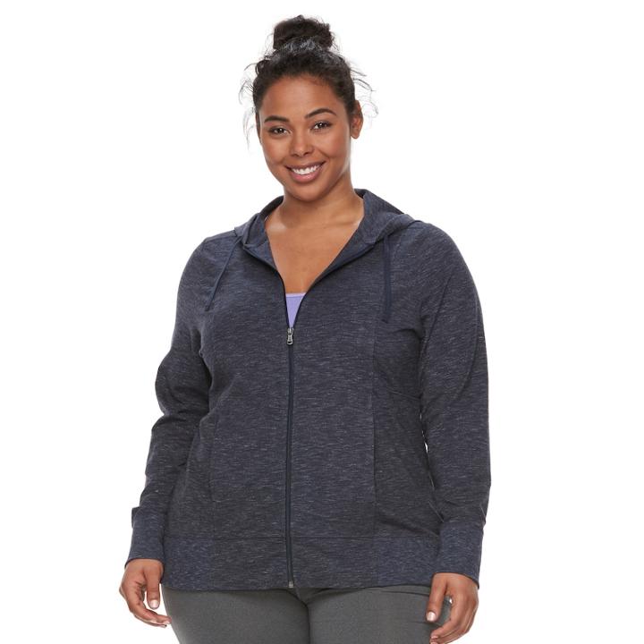 Plus Size Tek Gear&reg; Dry Tek Zip-front Hoodie, Women's, Size: 2xl, Blue