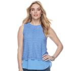 Women's Apt. 9&reg; Mixed-media Crochet Tank, Size: Medium, Med Blue