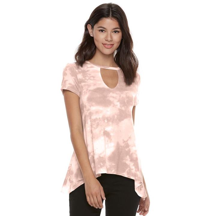 Juniors' Mudd® Choker Neck Tee, Teens, Size: Xs, Light Pink