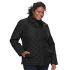 Plus Size Kc Collections Lined Quilted Jacket, Women's, Size: 2xl, Black