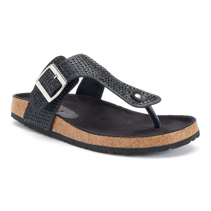 Nyla Chavis Women's Footbed Sandals, Girl's, Size: 7, Black