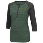 Women's Campus Heritage Oregon Ducks 3/4-sleeve Henley Tee, Size: Xl, Dark Green