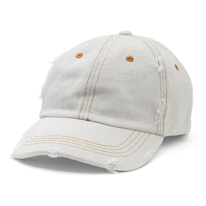 Women's Mudd&reg; Distressed Denim Baseball Hat, Light Blue