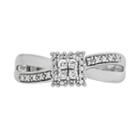 Cherish Always 10k White Gold 1/5-ct. T.w. Round-cut Diamond Square Cluster Ring, Women's, Size: 6
