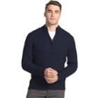 Men's Izod Regular-fit Cable Knit Quarter-zip Sweater, Size: Xl, Dark Blue