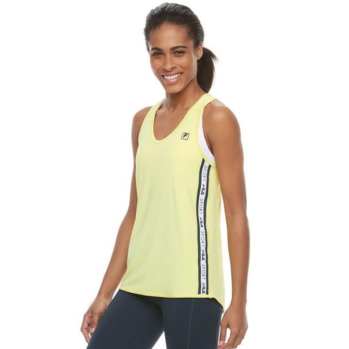Women's Fila Sport&reg; Side Taping Racerback Tank, Size: Large, Brt Green