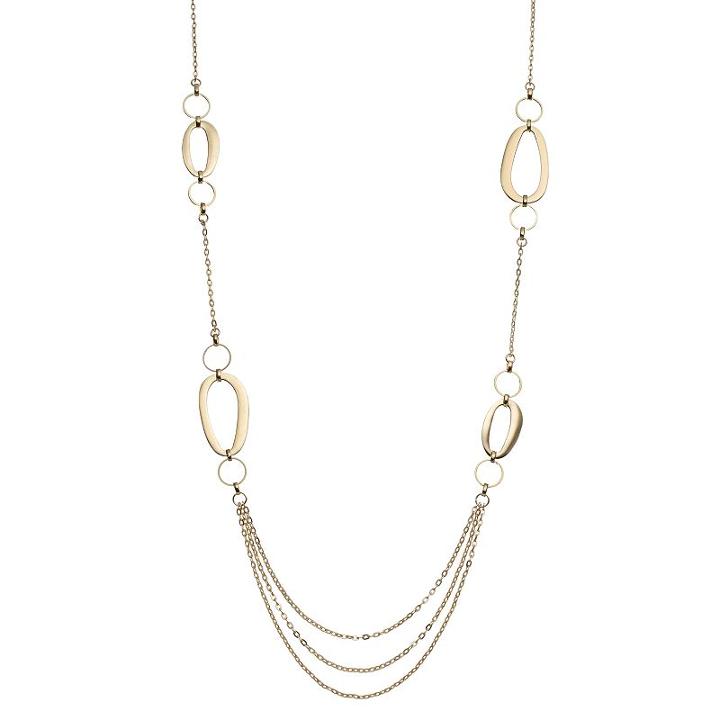 Apt. 9&reg; Long Oval Link Swag Necklace, Women's, Gold