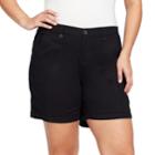 Plus Size Gloria Vanderbilt Cathy Cargo Shorts, Women's, Size: 24 W, Black