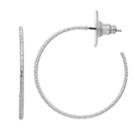Lc Lauren Conrad Nickel Free Textured Silver Tone Hoop Earring, Women's