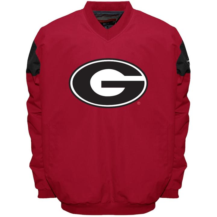 Men's Franchise Club Georgia Bulldogs Focus Windshell Pullover, Size: 3xl, Red