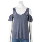Women's Sonoma Goods For Life&trade; Cold-shoulder Tee, Size: Medium, Dark Blue