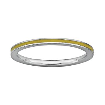 Stacks And Stones Sterling Silver Yellow Enamel Stack Ring, Women's, Size: 8
