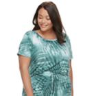 Plus Size Sonoma Goods For Life&trade; Pleated Crewneck Tee, Women's, Size: 3xl, Med Green