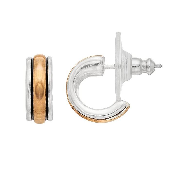 Napier Two Tone Hoop Earrings, Women's, Gold