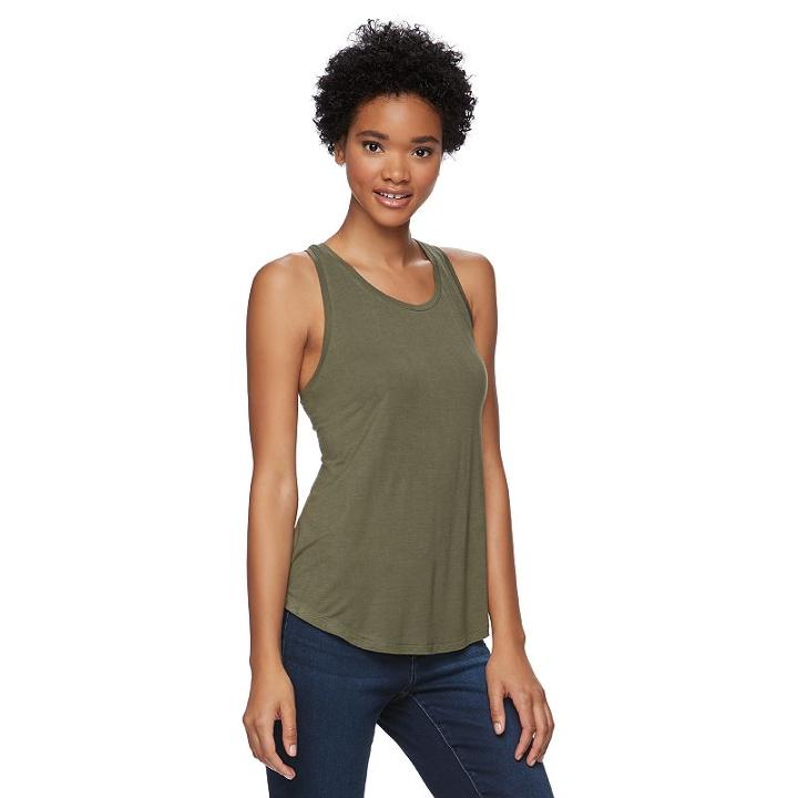 Juniors' Mudd&reg; Racerback Tank Top, Girl's, Size: Xs, Med Green
