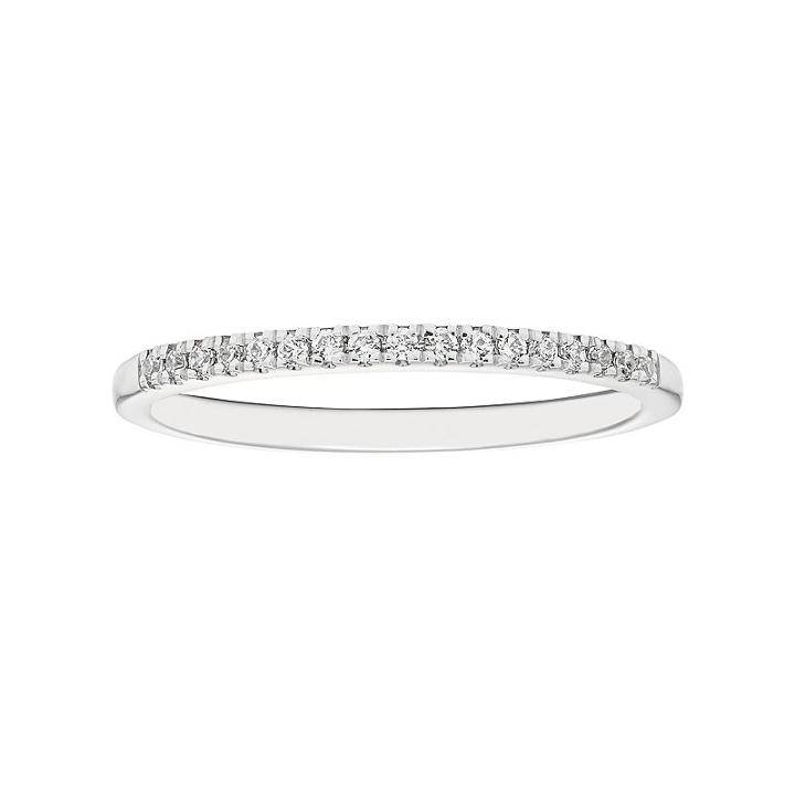 Boston Bay Diamonds 14k White Gold 1/10 Carat T.w. Diamond Wedding Ring, Women's, Size: 7