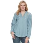 Women's Sonoma Goods For Life&trade; Lace-up Shirt, Size: Large, Med Blue