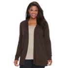 Plus Size Croft & Barrow&reg; Essential Open-front Cardigan, Women's, Size: 1xl, Dark Brown