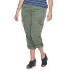 Plus Size Sonoma Goods For Life&trade; Utility Capris, Women's, Size: 18 W, Med Green
