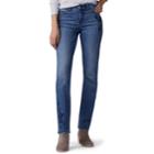 Women's Lee Flex Motion Regular Fit Straight-leg Jeans, Size: 6 Short, Med Blue