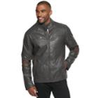 Men's Xray Slim-fit Faux-leather Moto Jacket, Size: Xxl, Grey