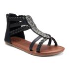 So&reg; Girls' Braids & Studs Gladiator Sandals, Girl's, Size: 2, Black