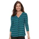 Women's Dana Buchman Pleated Mixed-media Top, Size: Medium, Light Blue