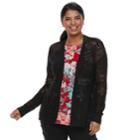 Plus Size Candie's&reg; Pointelle Cardigan, Teens, Size: 3xl, Black