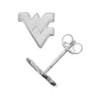 Dayna U West Virginia Mountaineers Sterling Silver Logo Stud Earrings, Women's, Grey
